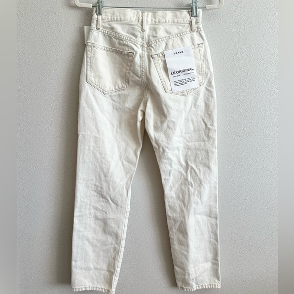 NWT Frame Le Original High Rise Straight Fit Jeans in Off White Size 24 - Picture 8 of 8